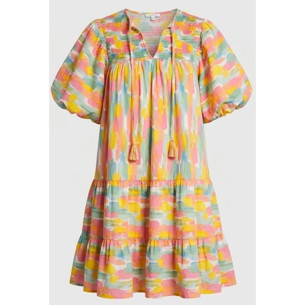Chicsoul.com 2X Women's Plus Mini Dress Puff Sleeve Party Event Summer Boho